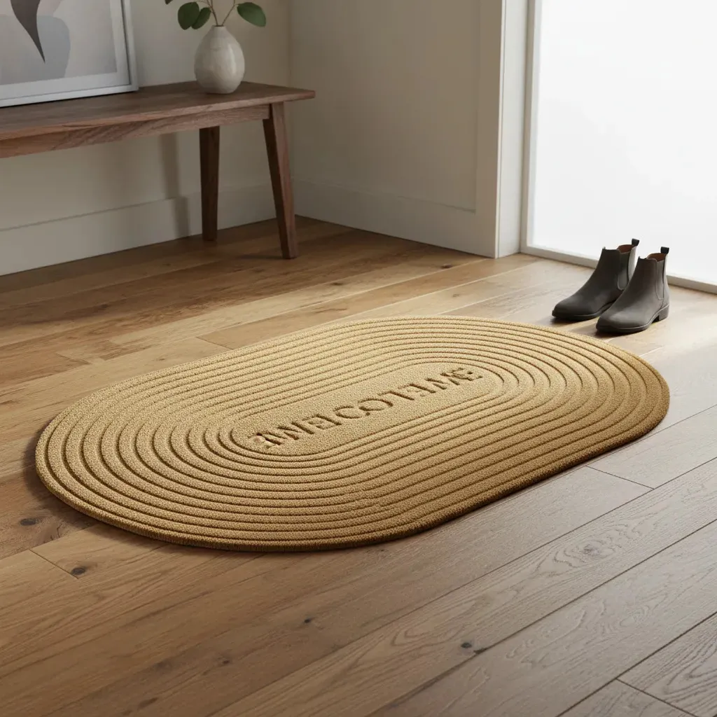 FELPUDO POLYESTER MAT OVALADO 60X90CM MARRON