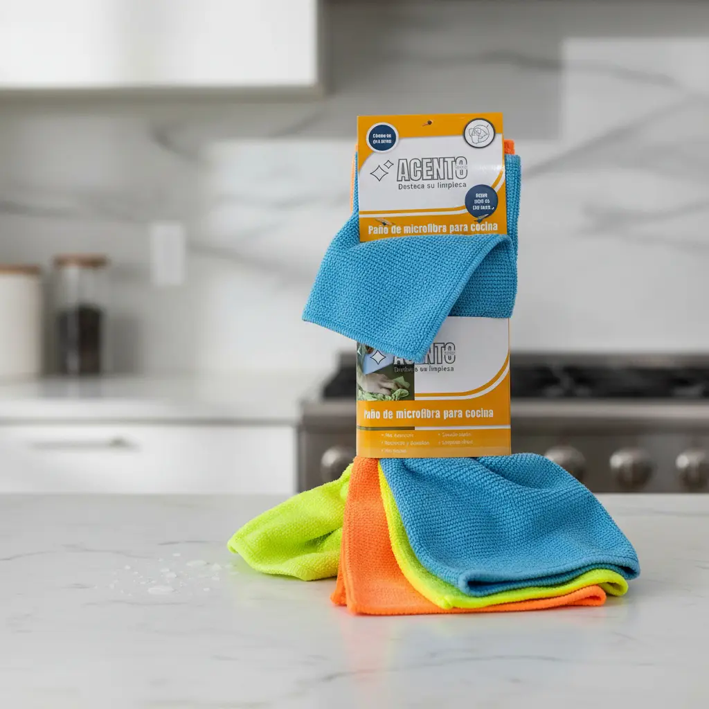 PAÑOS DE MICROFIBRA ACENTO HOME, PACK DE 4