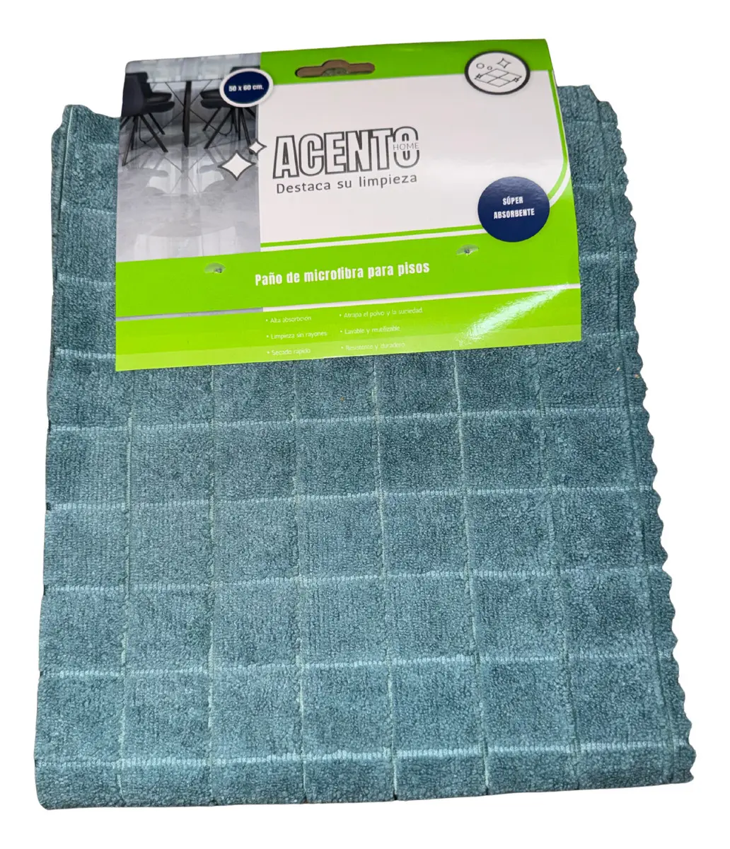 REPASADOR DE MICROFIBRA ACENTO HOME CELESTE 50X60CM